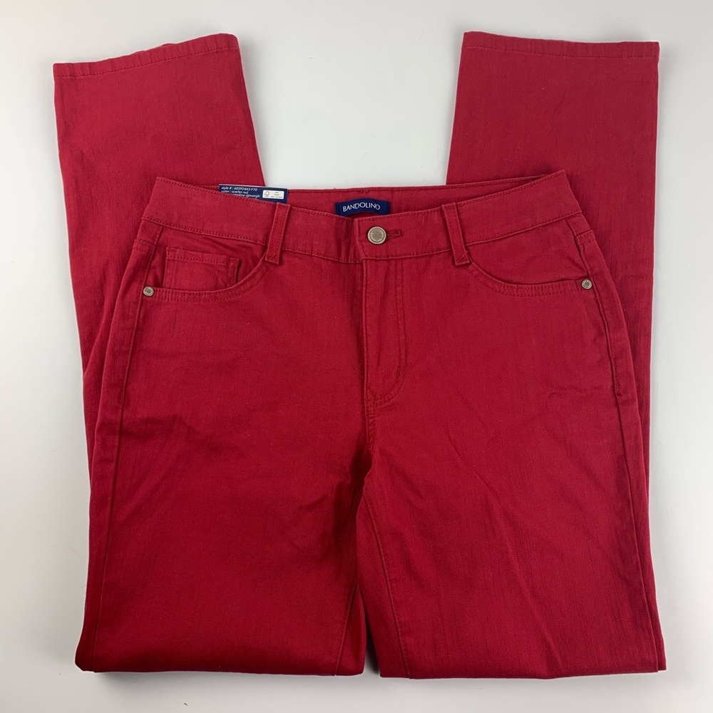 Bandolino Womens 6 Red Denim Jeans Caroline NEW